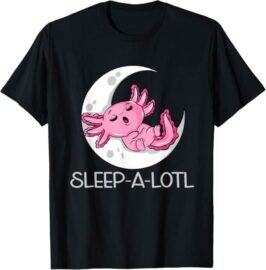 SLEEP-A-LOTL - Camiseta de pijama para dormir, Negro, S