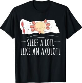 Sleeping Axolotl - Pijama mexicana para amantes de la salamandra, Negro, S